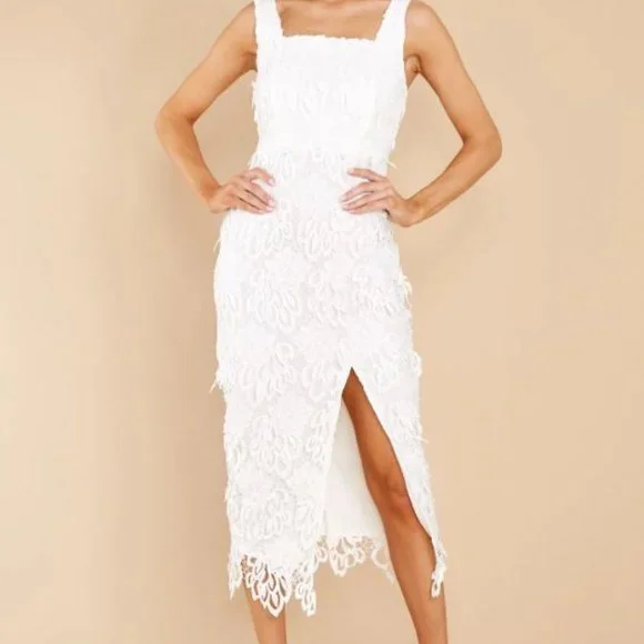 Red Dress Boutique | Dresses | White Lace Midi Dress | Poshmark